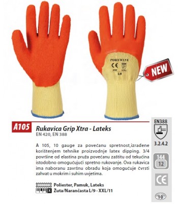 RUKAVICA GRIP XTRA - LATEKS RUKAVICA GRIP XTRA - LATEKS