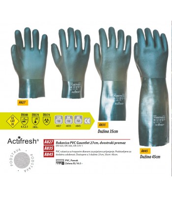 RUKAVICA PVC GAUNTLET 45 CM, DVOSTRUKI PREMAZ RUKAVICA PVC GAUNTLET 45 CM, DVOSTRUKI PREMAZ