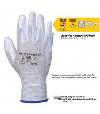 RUKAVICE ANTISTATIK PU PALM