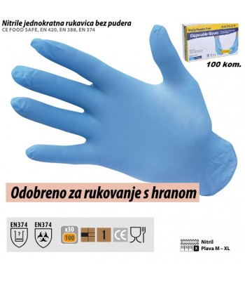 JEDNOKRATNA RUKAVICA, NITRILE, 100 KOM. JEDNOKRATNA RUKAVICA, NITRILE, 100 KOM.